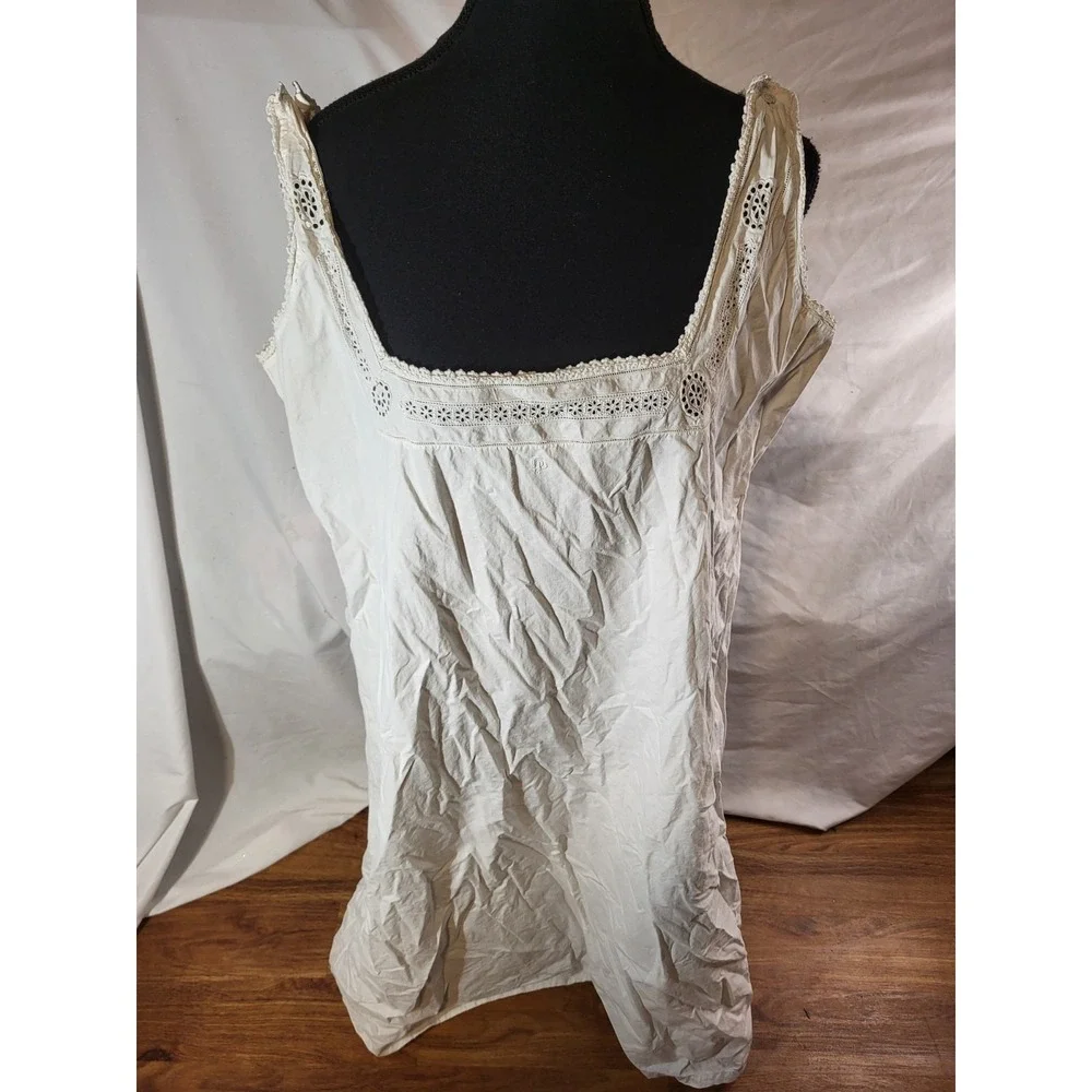 Vintage Unbranded Traditional Sleeveless White Lace Nightgown  Size 1X